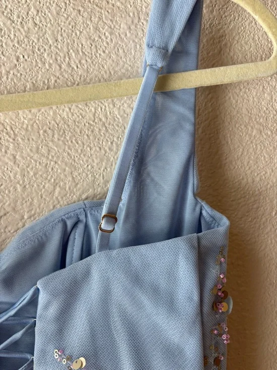 Oh Polly Briar Embellished Corset Mini Dress in Sky Blue. - Picture 5 of 8